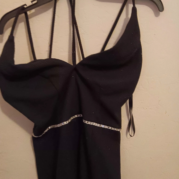 City Triangle Dress, Junior Girls Sz 7, Black Fancy, Maxi,  Glitter, EUC - Picture 3 of 5